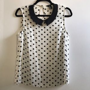 Retro polka dot black/white sleeveless Forever21